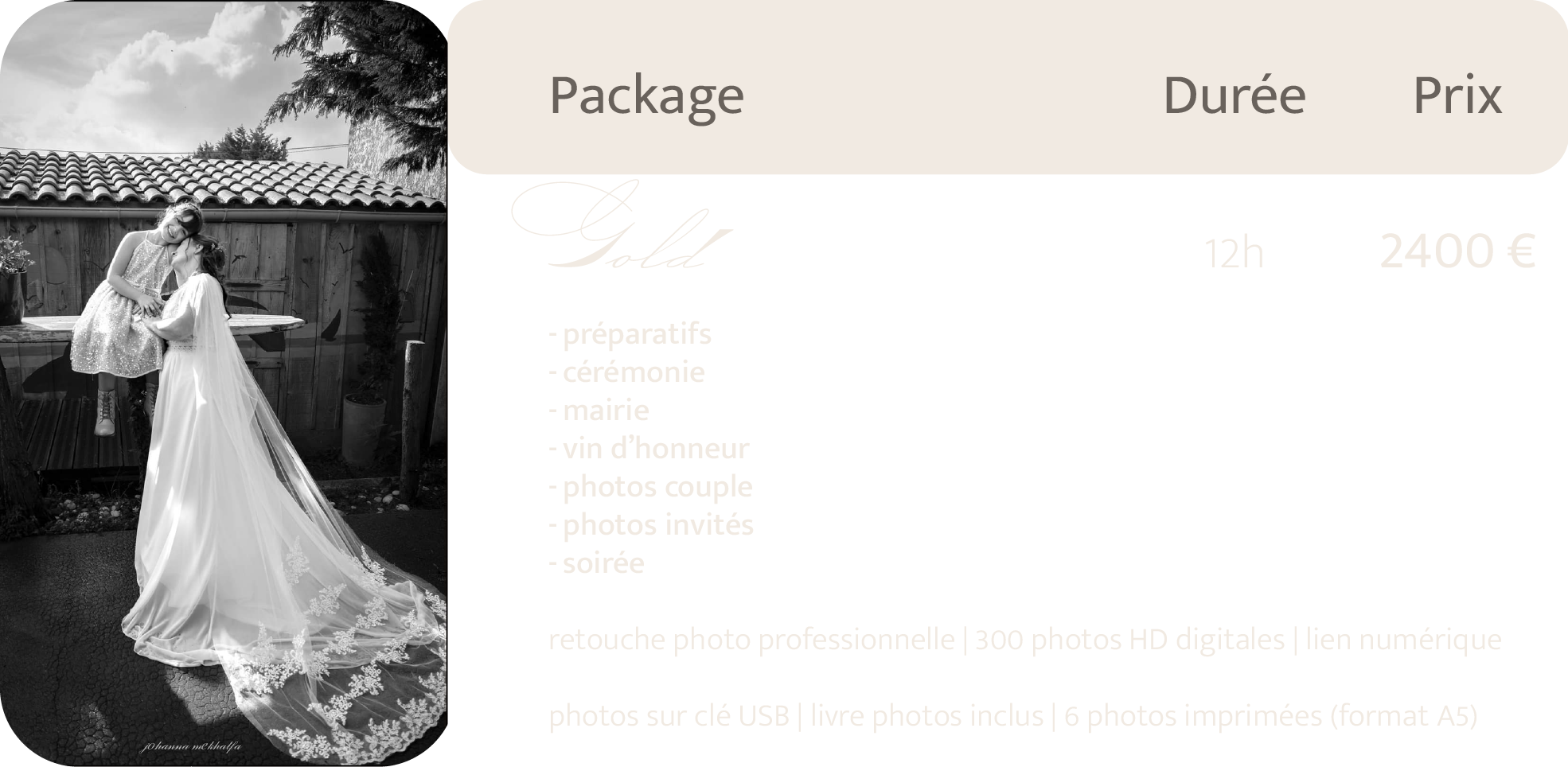 Prestations_Mariage package gold