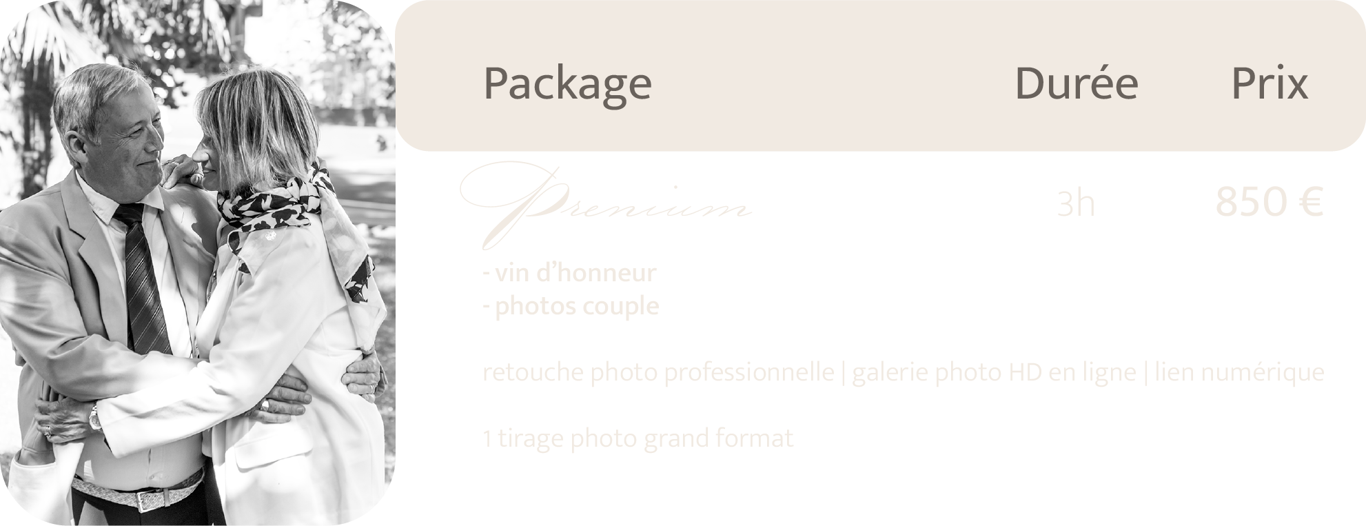 Prestations_Mariage package prenium